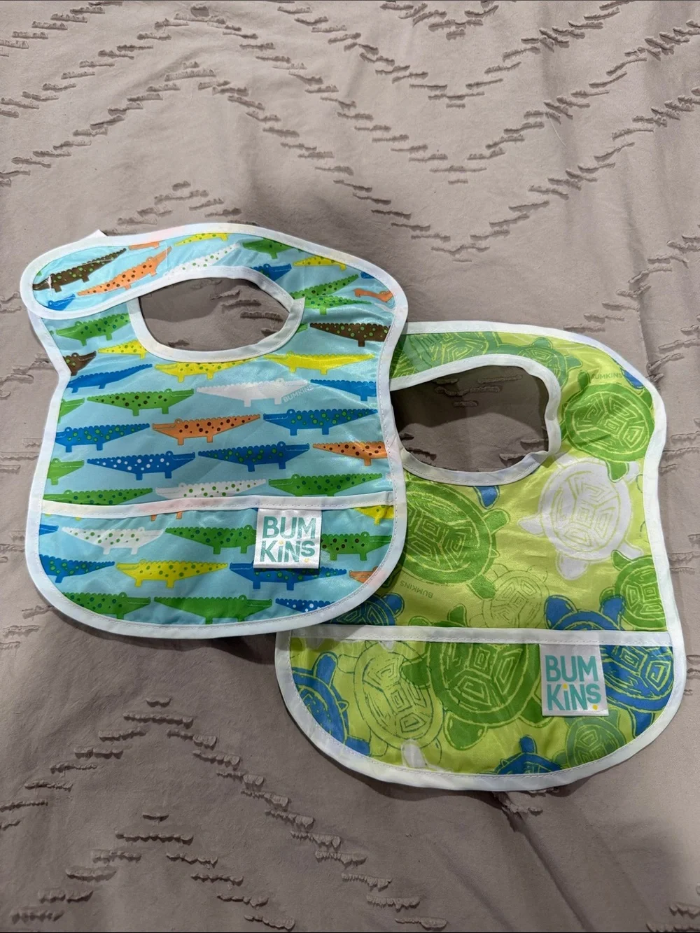 Bumkins Waterproof Baby Bibs Ocean Life Print (2-Pack) - 3-9 Months